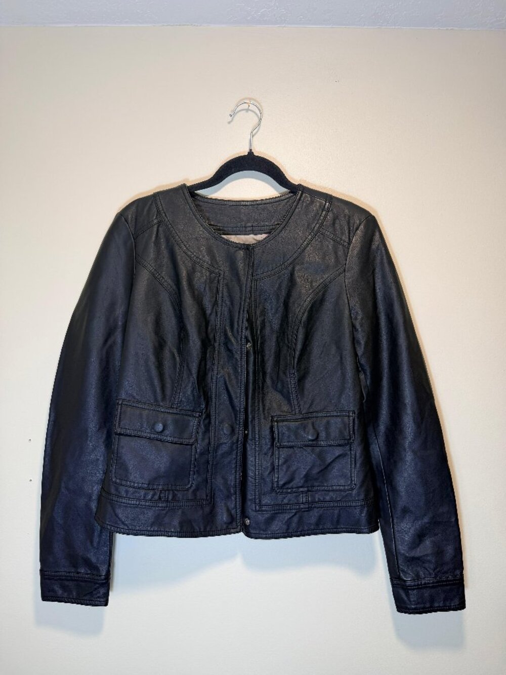 Kut From The Kloth Michael Faux Leather Jacket Black Medium
